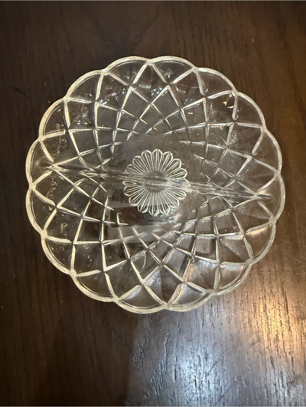 Vintage Clear Pressed Glass #232 HAZEL ATLAS Divided Relish Candy Nut 6.5" Dish